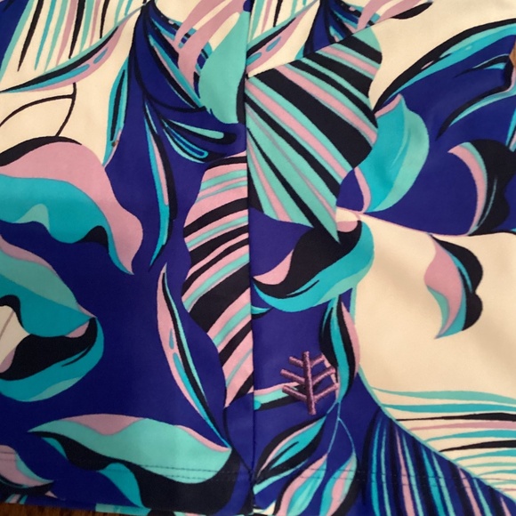 Coolibar Kaylana Tank Top UPF 50+ Blue Floral Swim Rashguard Aqua Helios Fabric - Picture 4 of 15